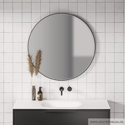 Frame 600 Round Mirror Black