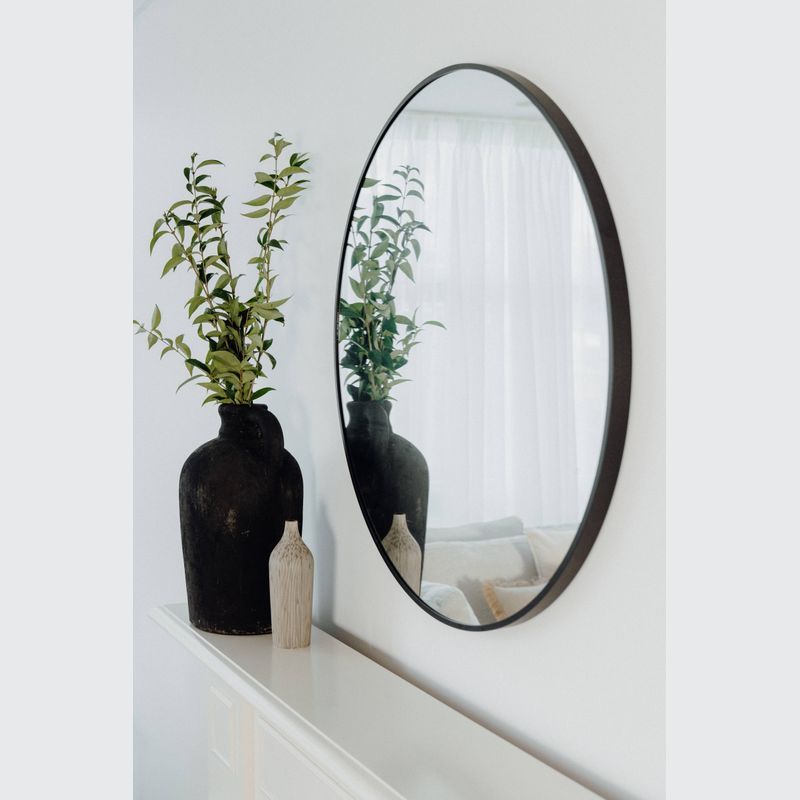 Bella Round Wall Mirror 80 cm | Black