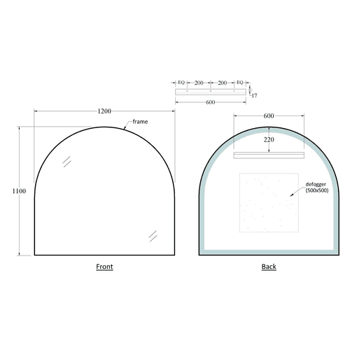 Code Aspect 1200 Arch Framed Mirror Range