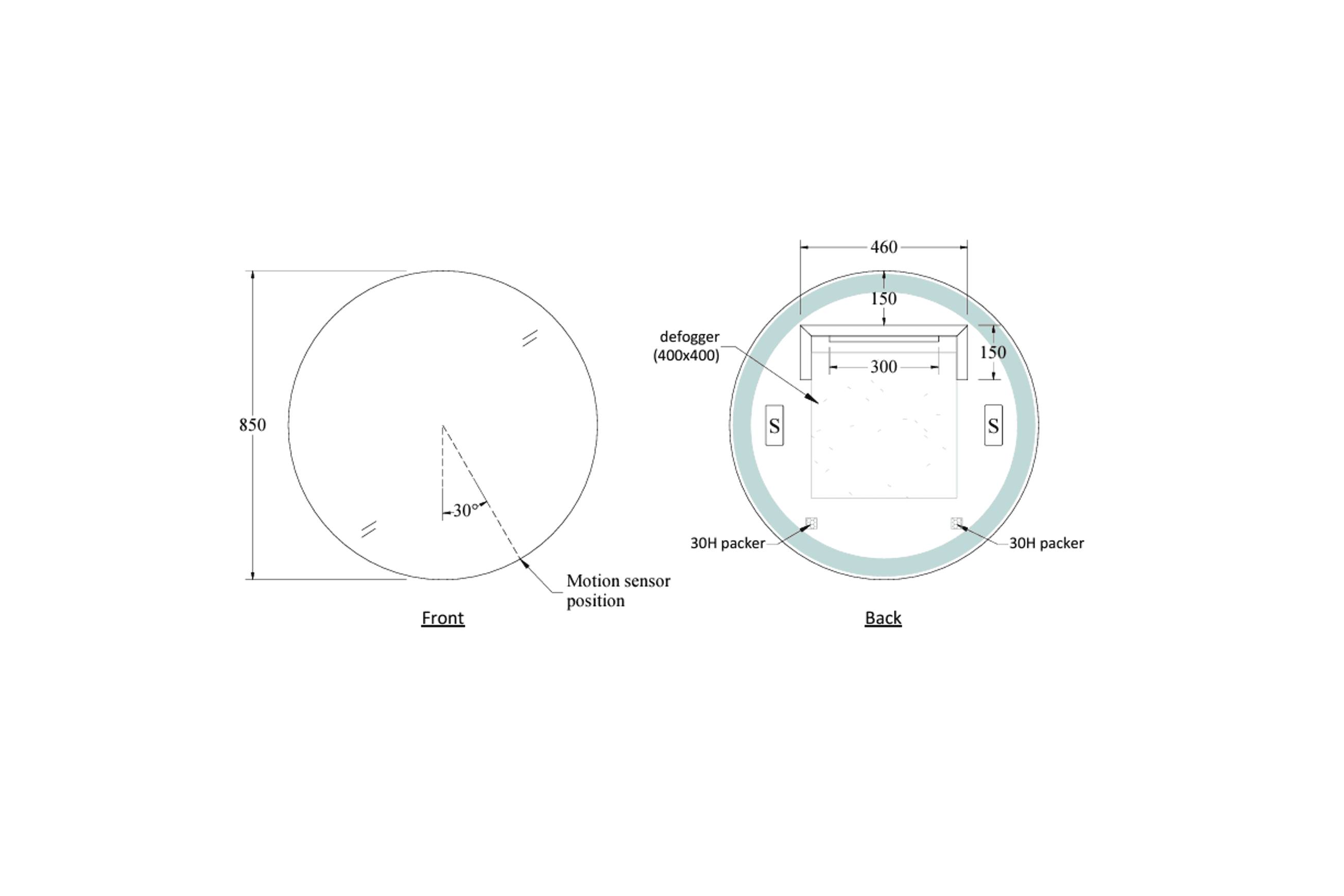 Code Euro Round Led Mirror Range