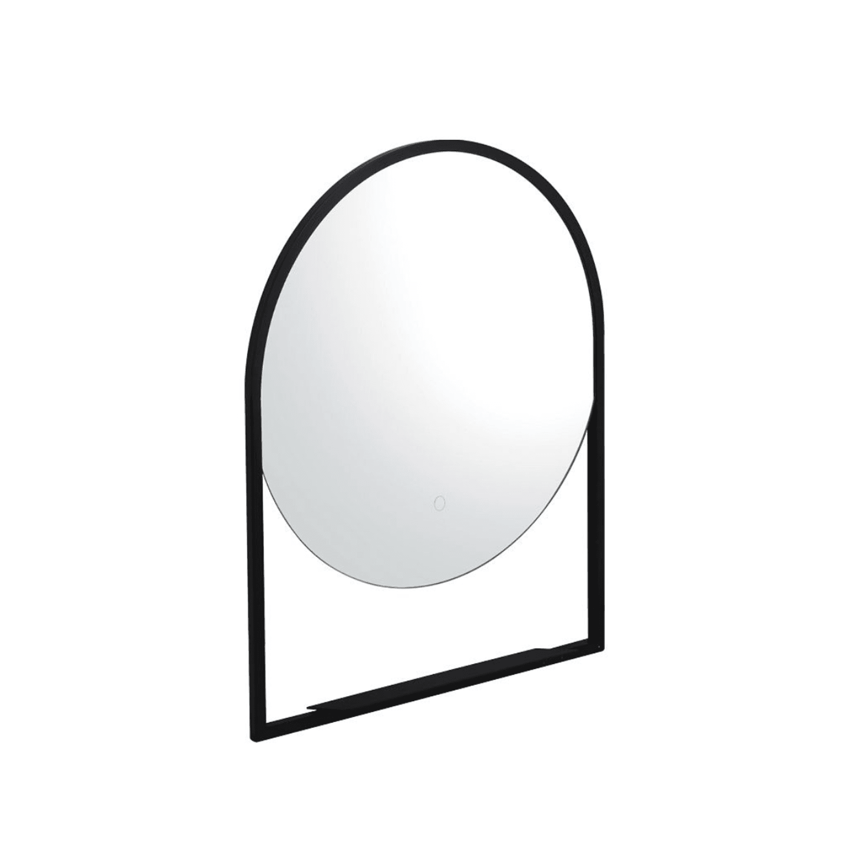 Frame Round LED Mirror with Shelf