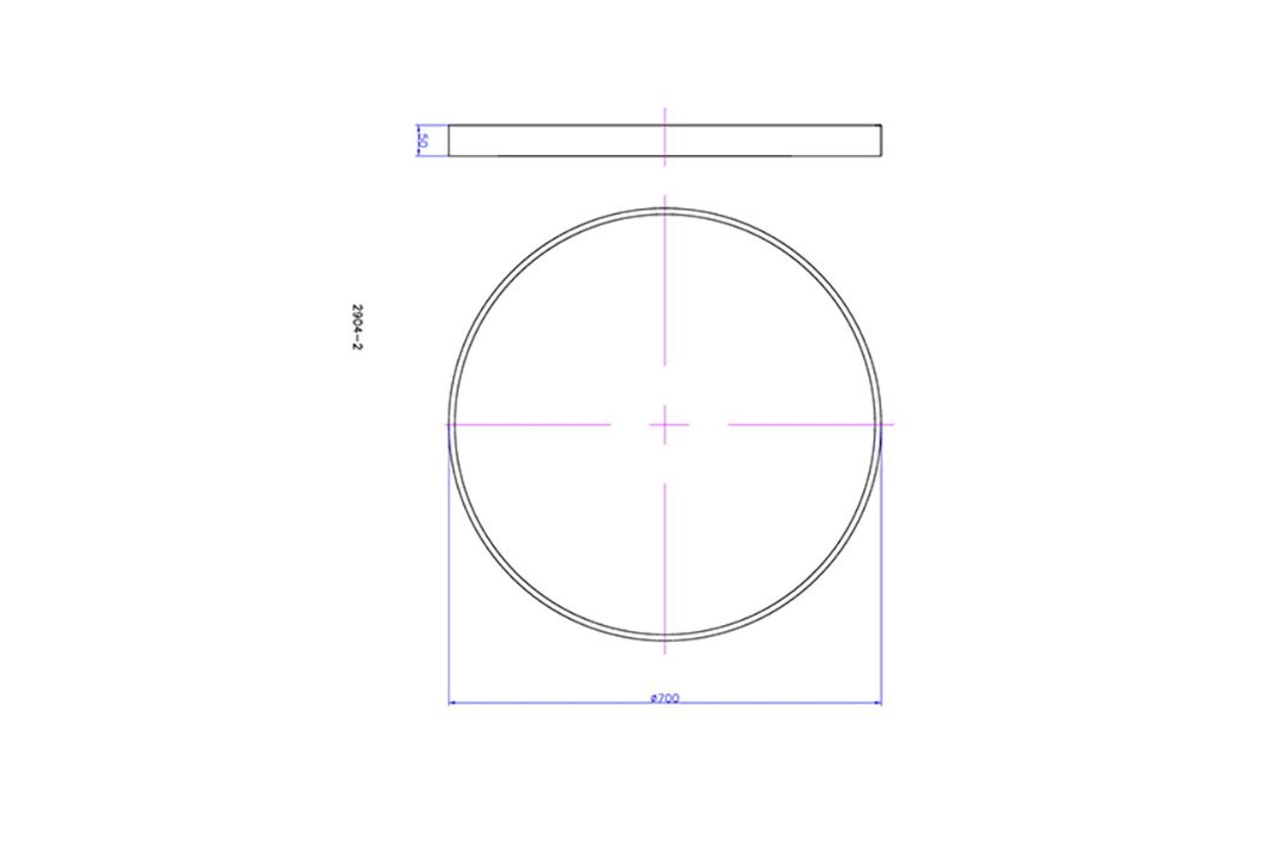 iStone 700mm Round Mirror Matte White