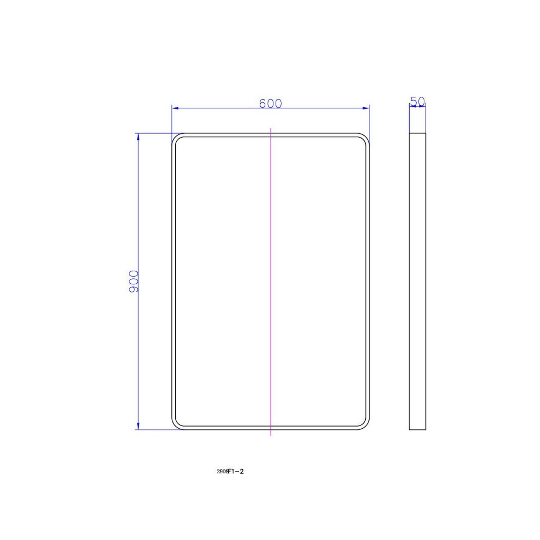 iStone 600 x 900mm Square Mirror Gloss White