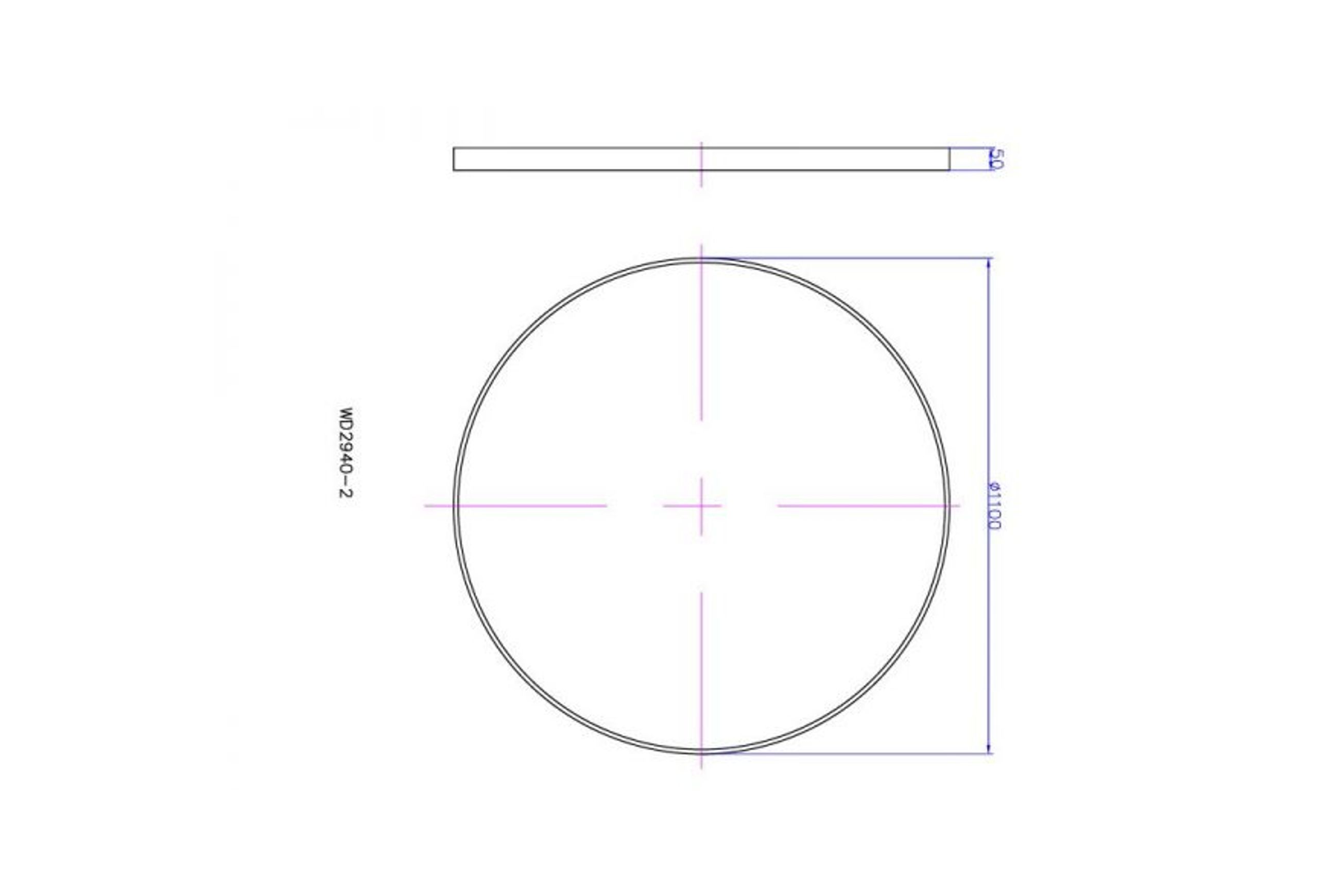 iStone 1100mm Round Mirror Matte Black