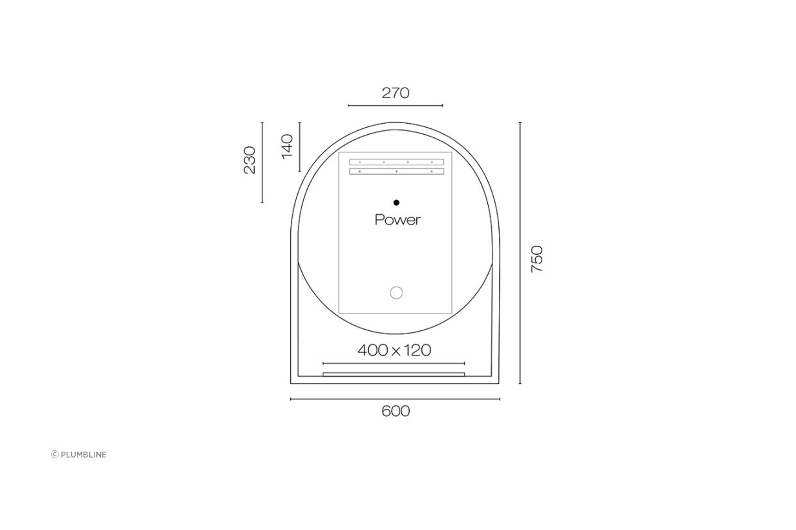 Frame Round LED Mirror with Shelf