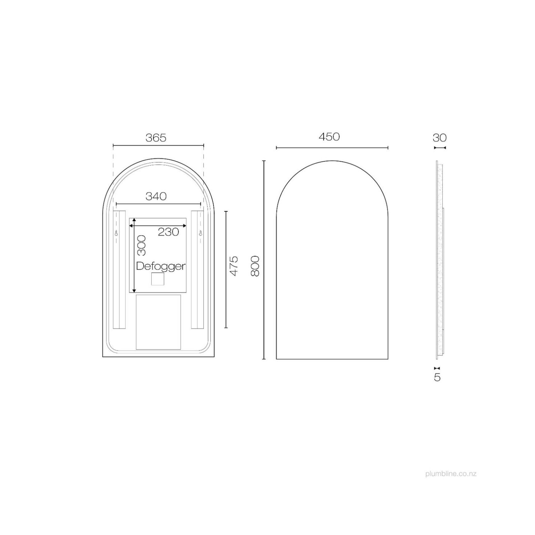 Galaxy 450 Arch LED Backlit Mirror