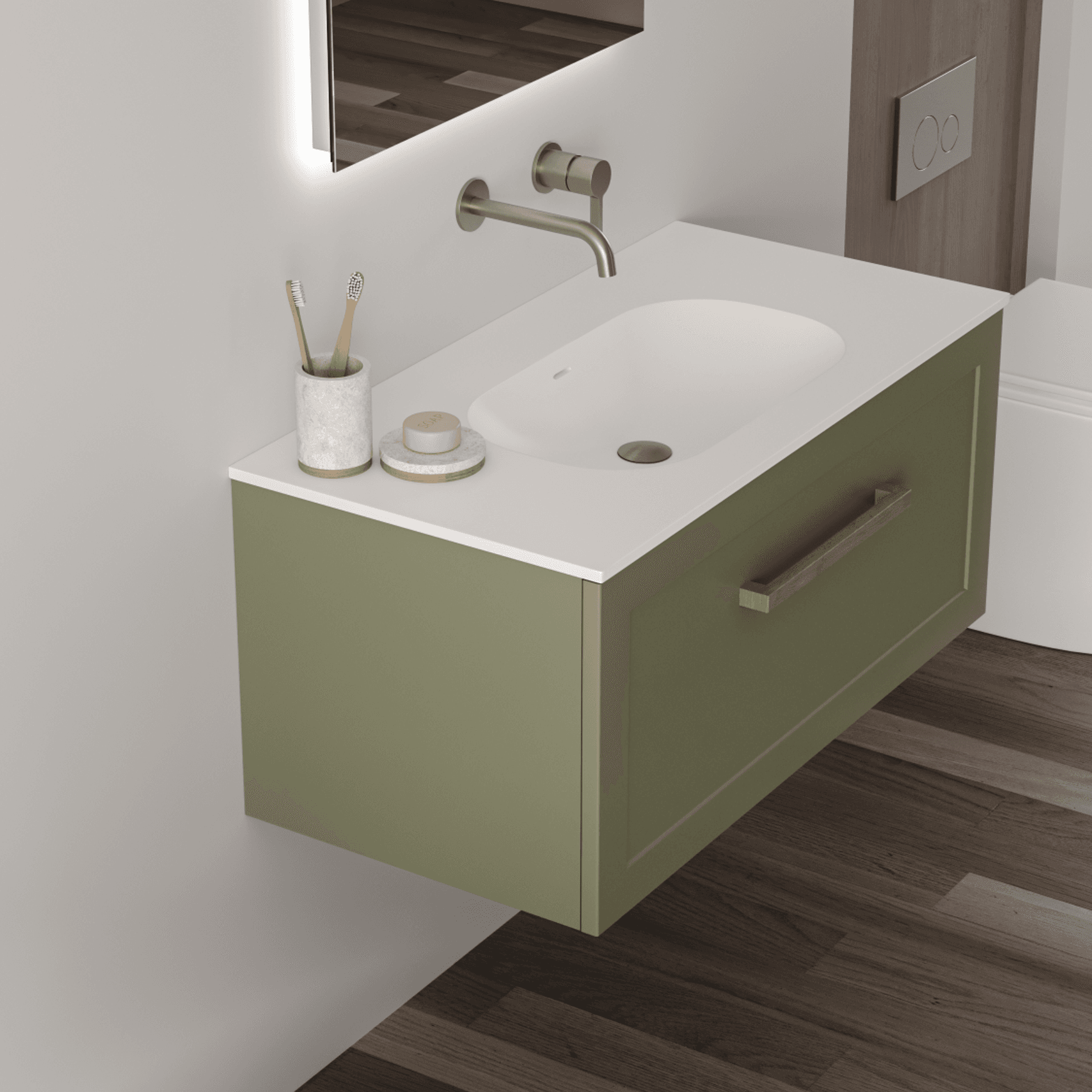 Telaio 900 Single Centre Bowl Wall Vanity