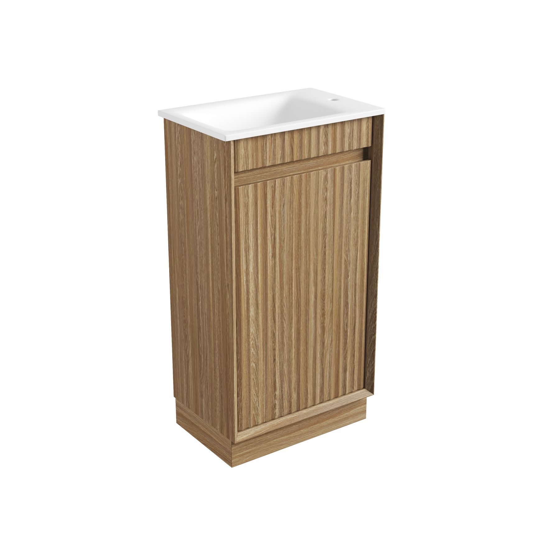 Aulic Mini Ravia Fluted Harvest Oak Cabinet