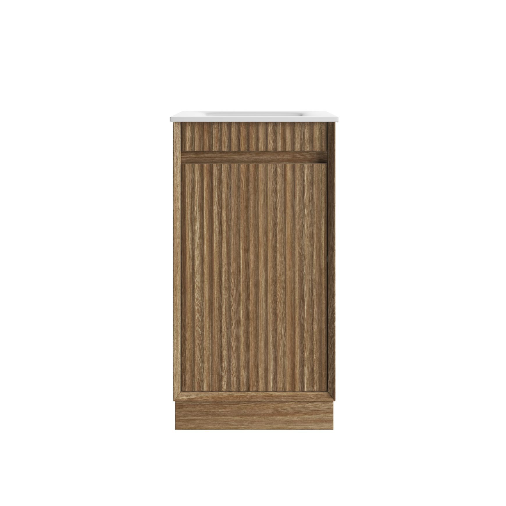 Aulic Mini Ravia Fluted Harvest Oak Cabinet