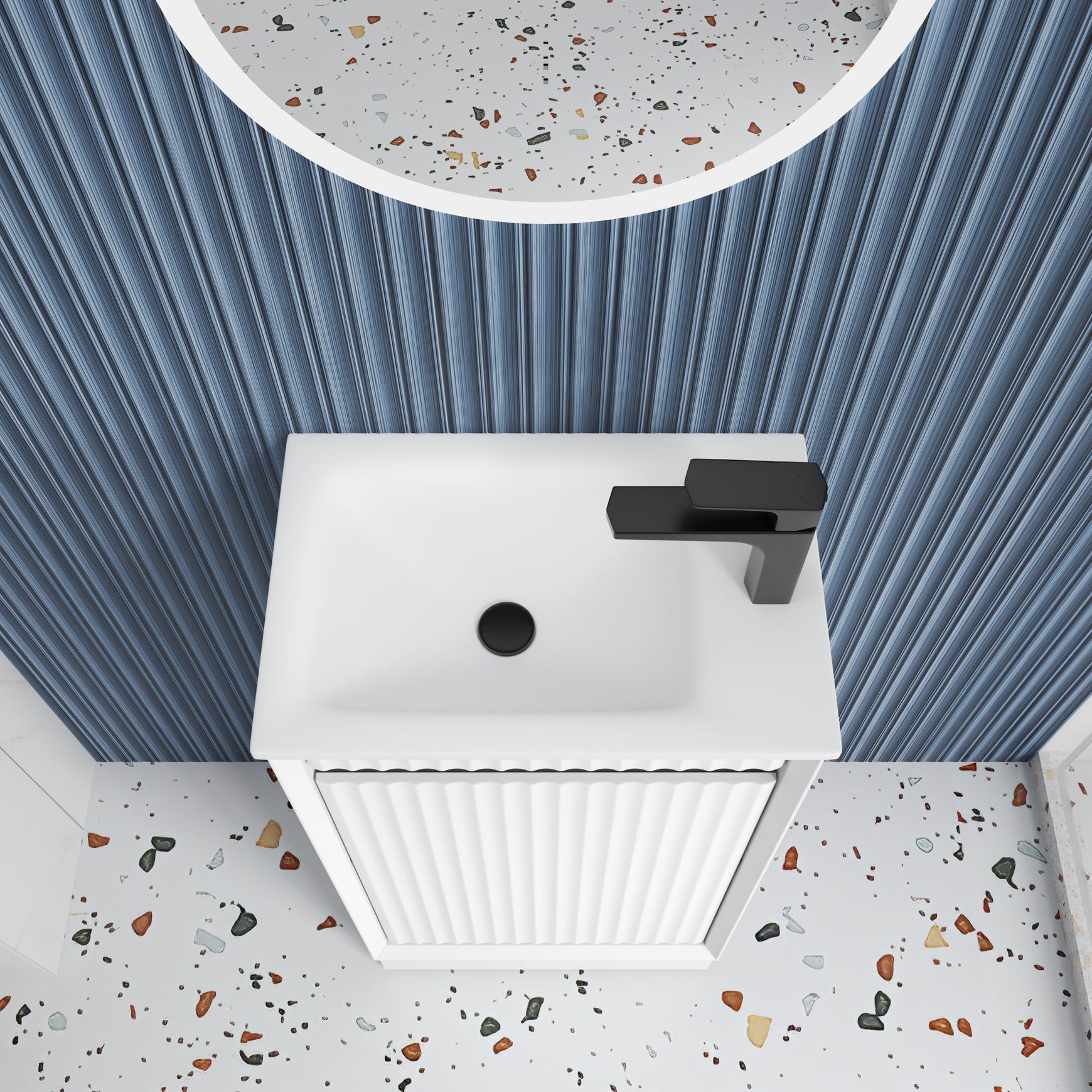 Aulic Mini Ravia Floor Standing Matte White Cabinet