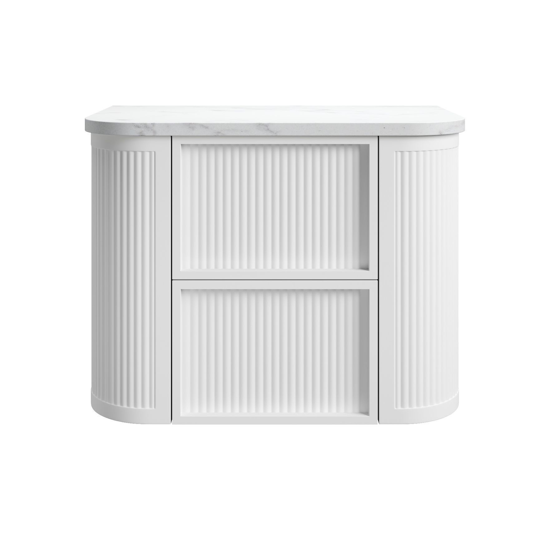 Aulic Ramee Fluted Wall Hung 750mm Matte White Cabinet