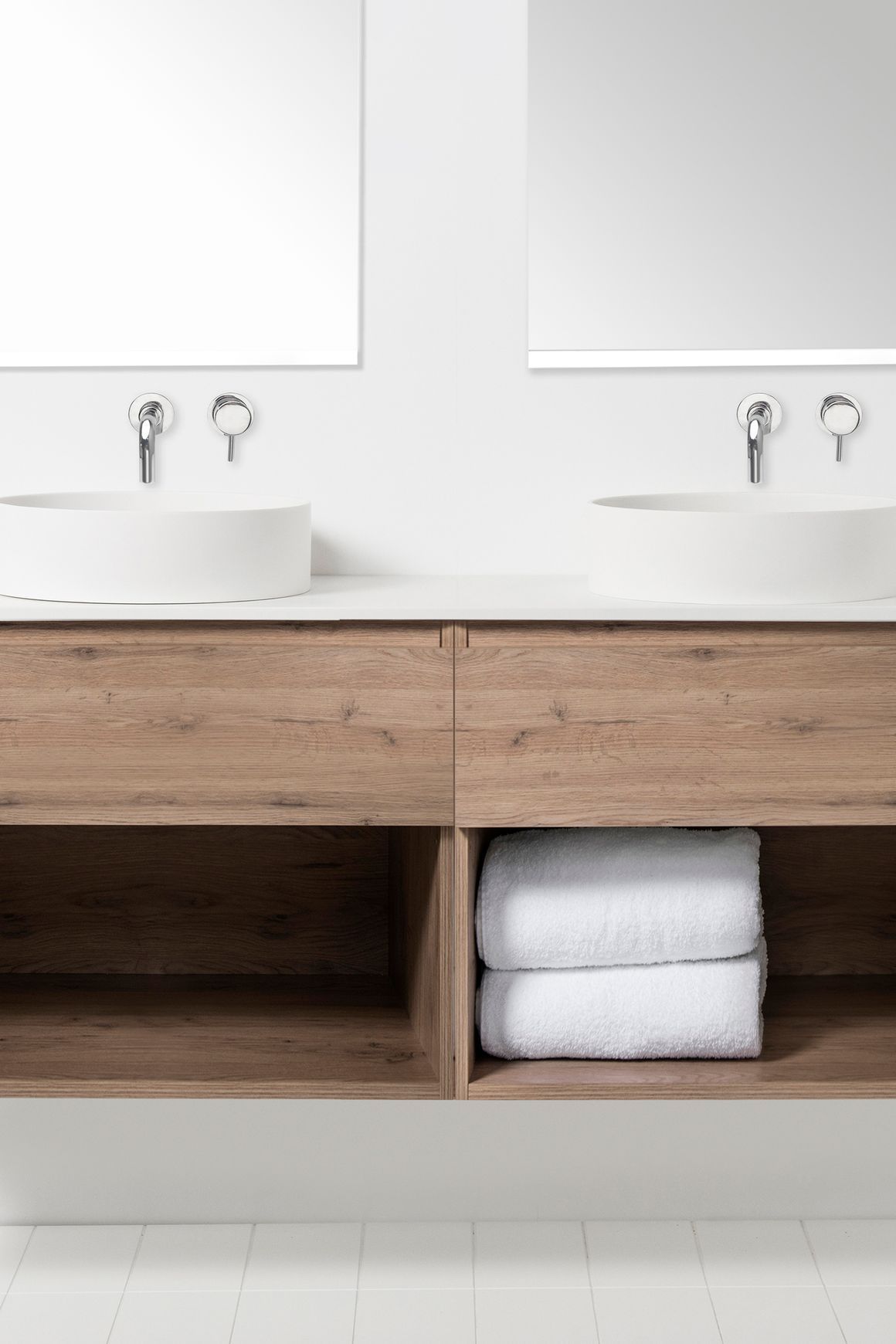 Soft Solid-Surface 1550, 2 Drawers, 2 Open Shelves