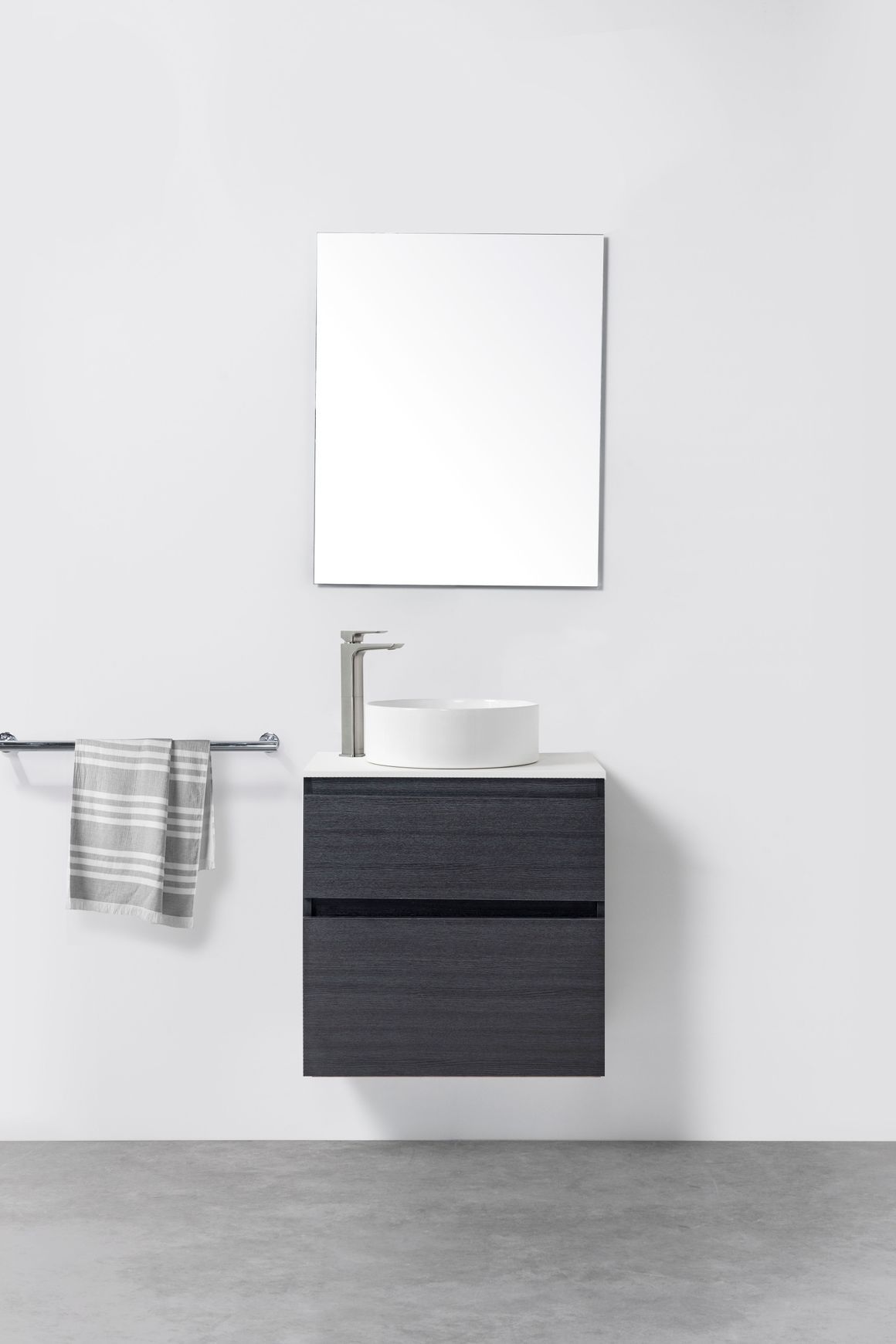 Soft Solid Slim Wall-Hung Vanity, 2 Drawers