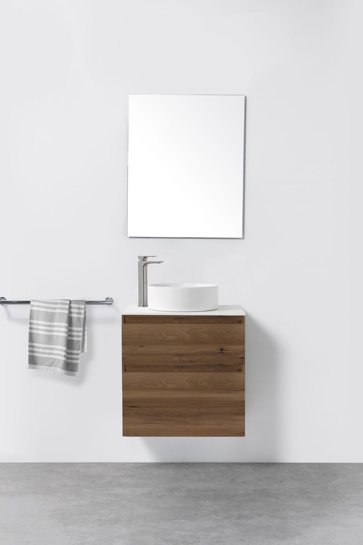 Soft Solid Slim Wall-Hung Vanity, 2 Drawers