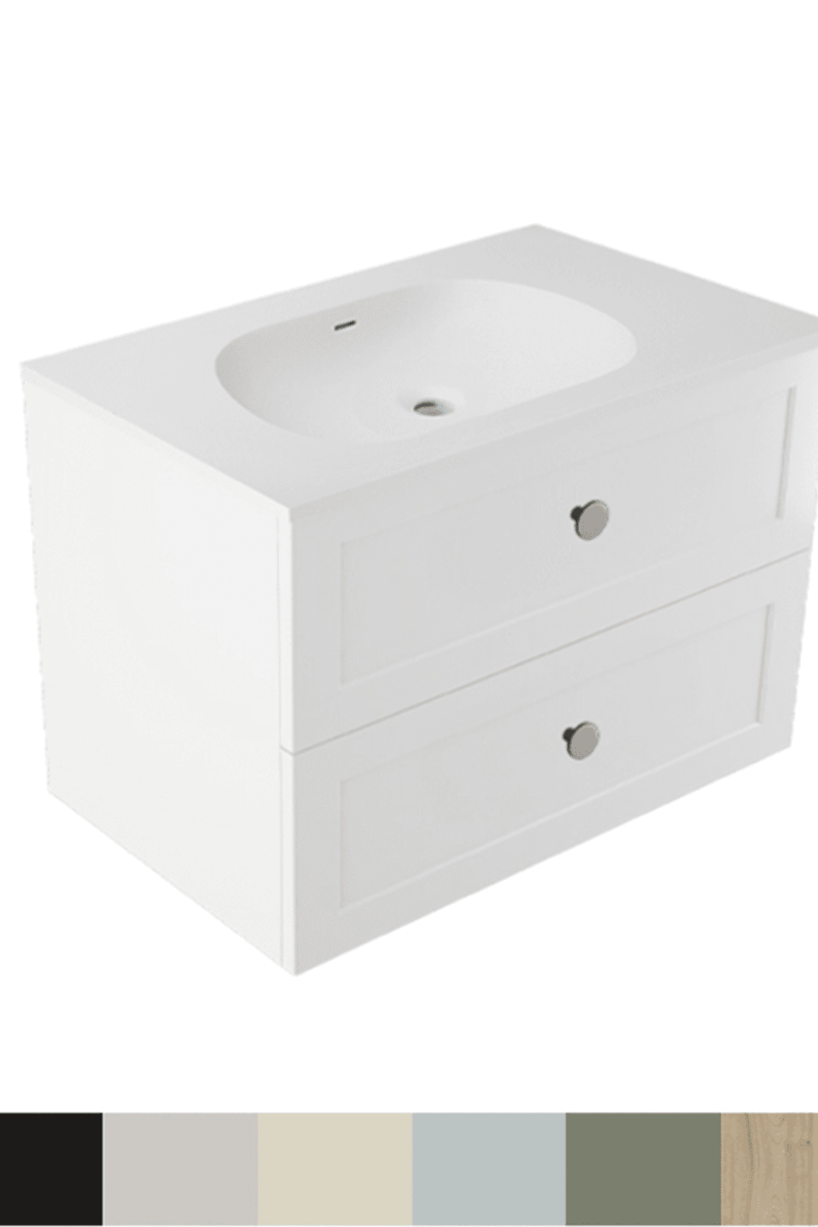 Telaio 750 Single Centre Bowl 2 Drawer Wall Vanity