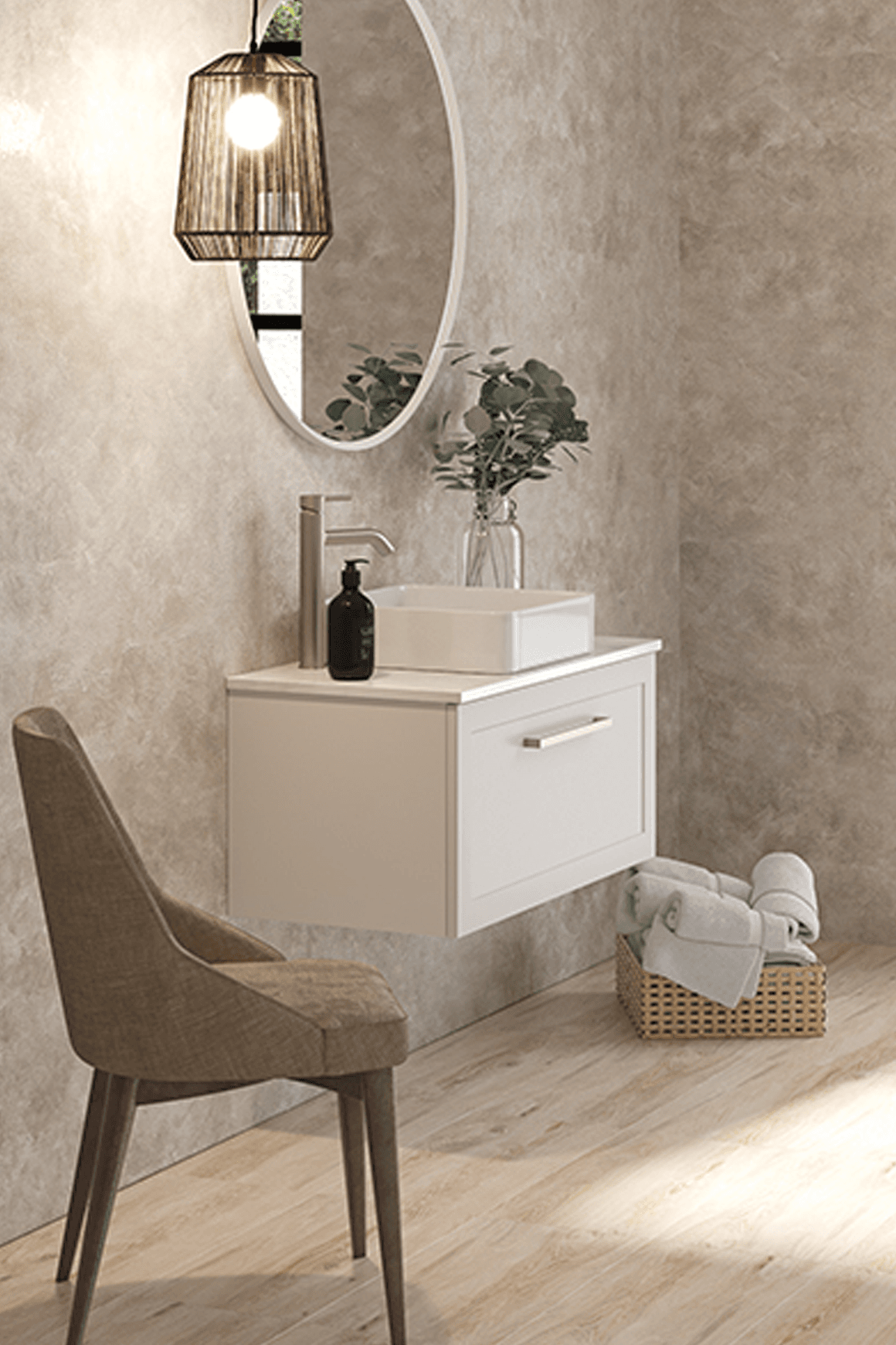 Telaio 900 Single Centre Bowl Wall Vanity