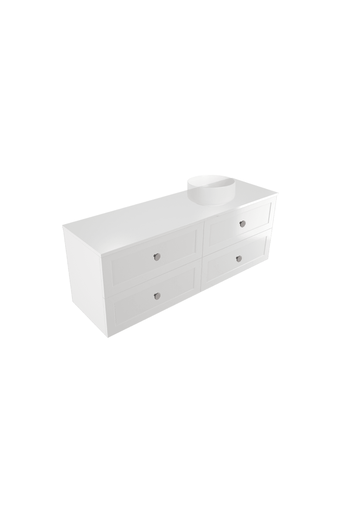 Telaio 1500 Single Right Bowl 4 Drawer Wall Vanity