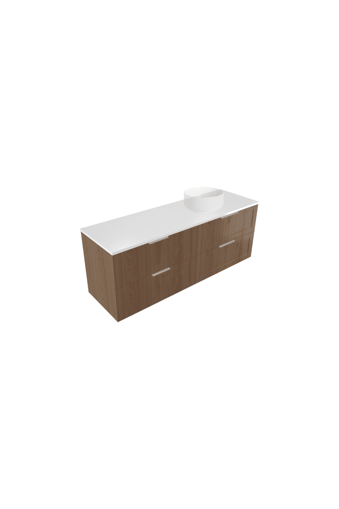 Telaio 1500 Single Right Bowl 4 Drawer Wall Vanity