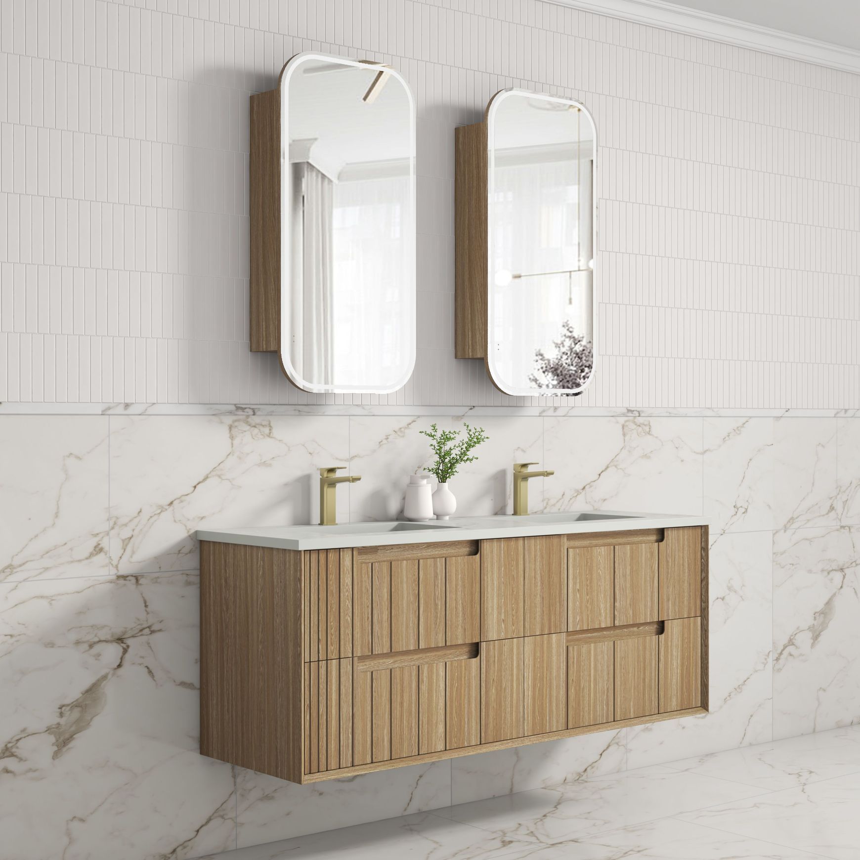 Aulic Voulari Vramed Wall Hung 1500 Harvest Oak Cabinet