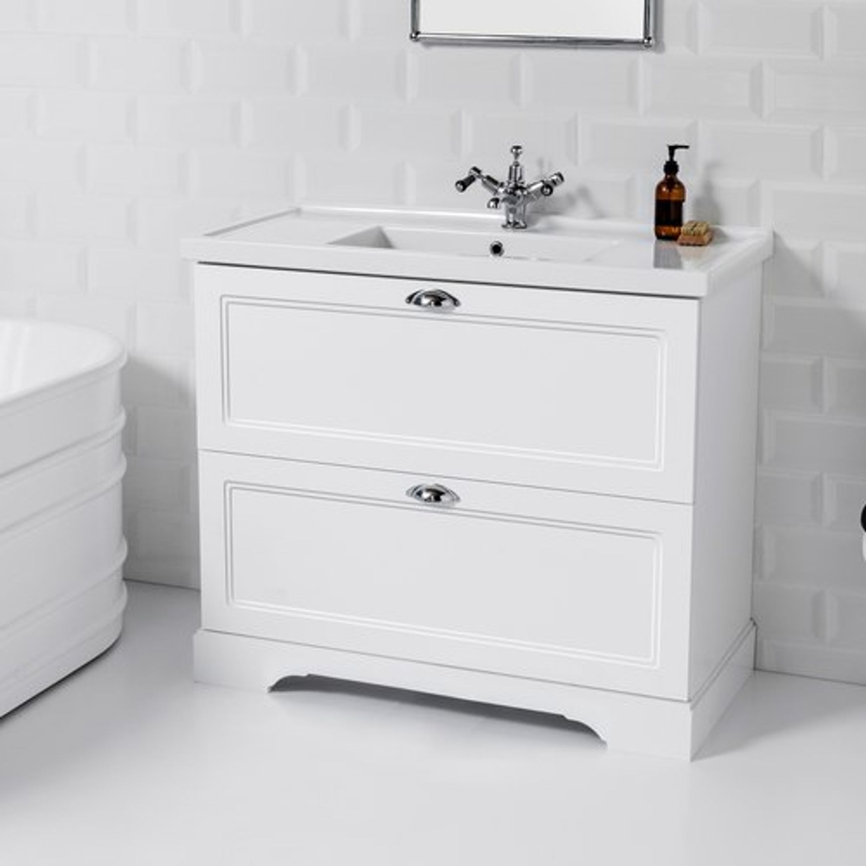 English Classic Floorstanding Vanity, 2 Drawers