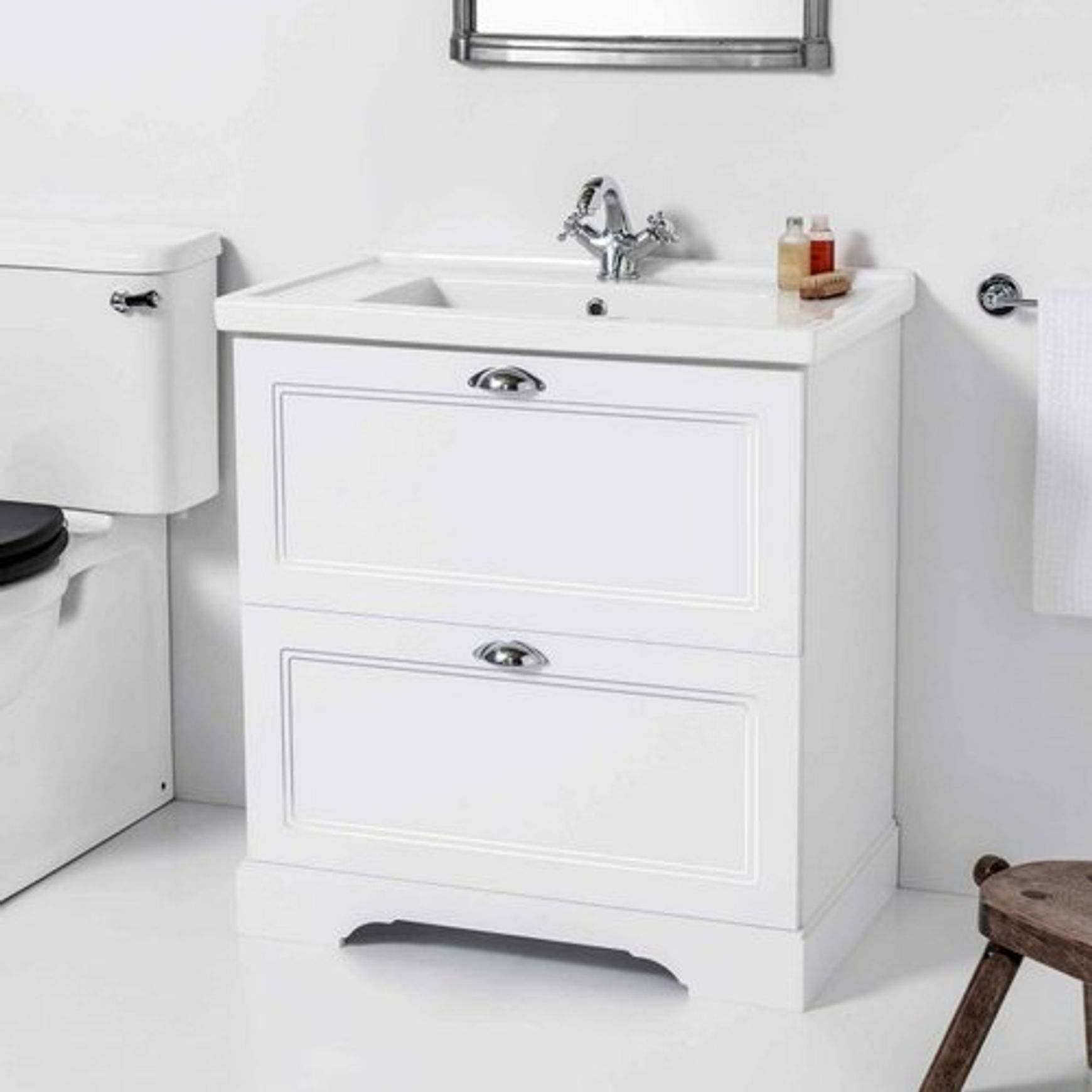 English Classic Floorstanding Vanity, 2 Drawers