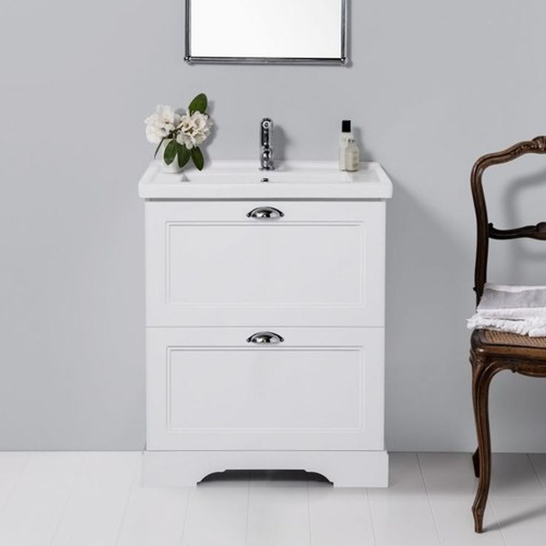 English Classic Floorstanding Vanity, 2 Drawers