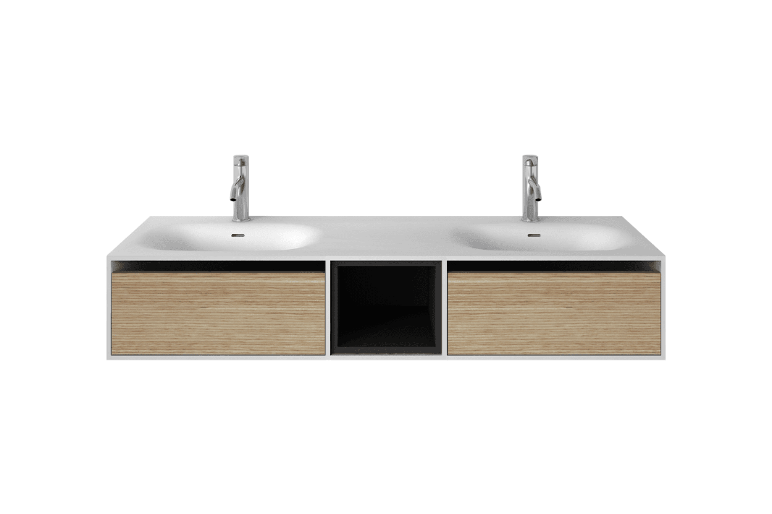 Wall Hung Timber Solid Surface 1500mm Vanity G38488-3
