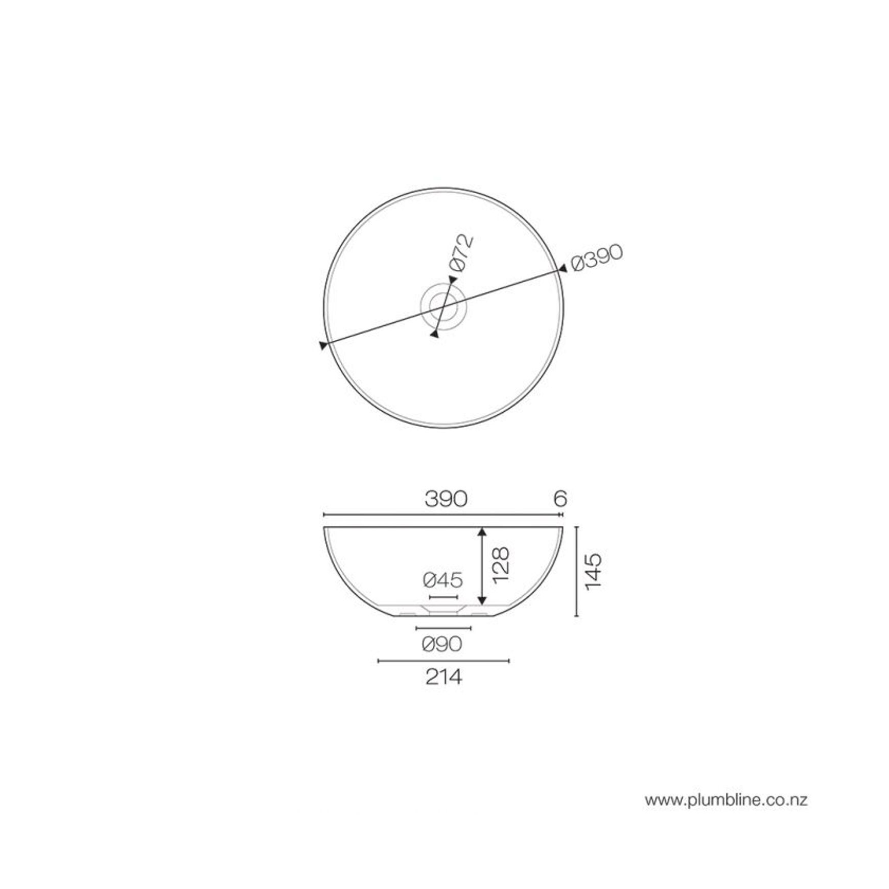 Super-Thin Round Vessel Basin Solid Surface