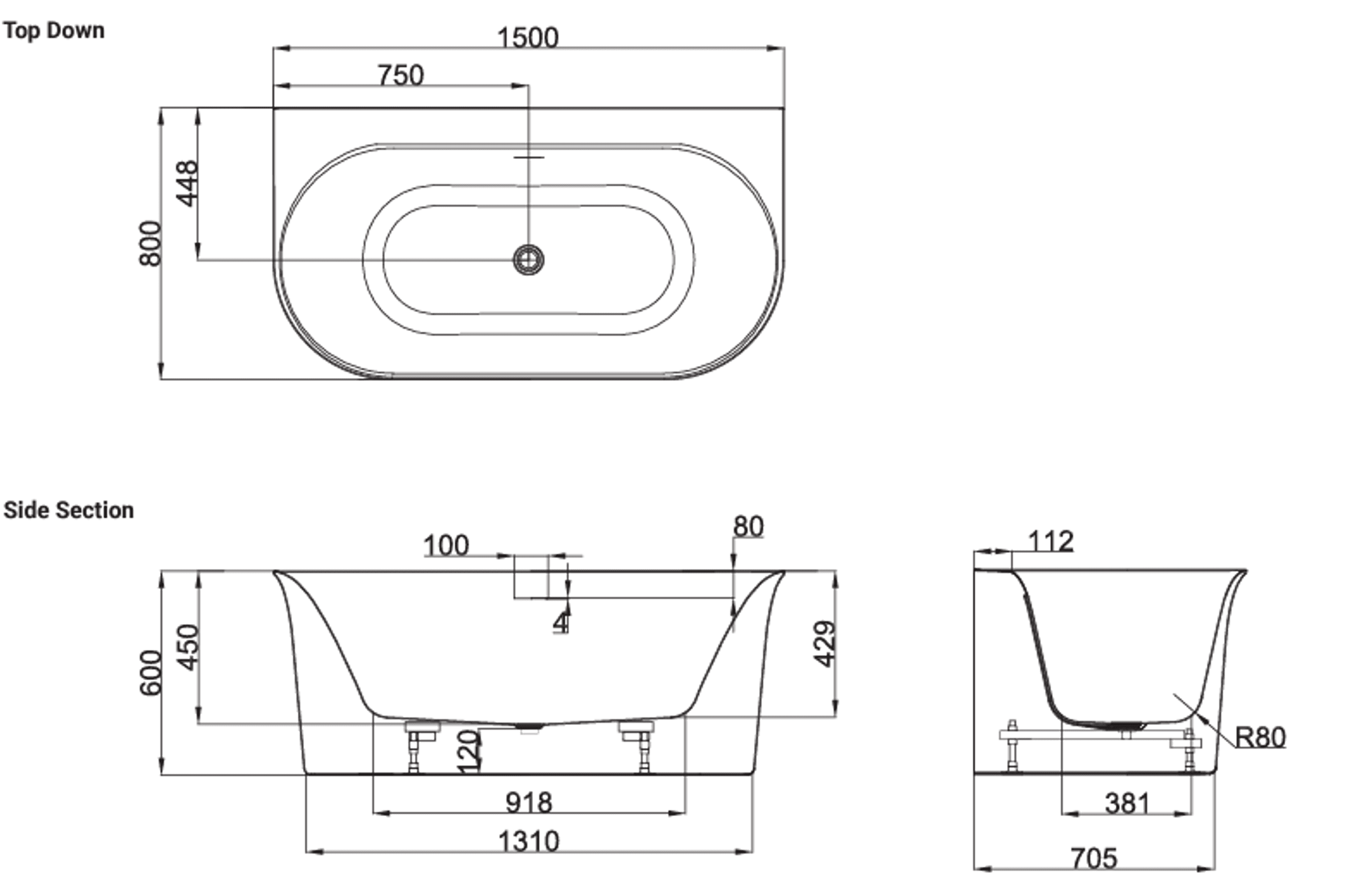Cursa Back-To-Wall Bath