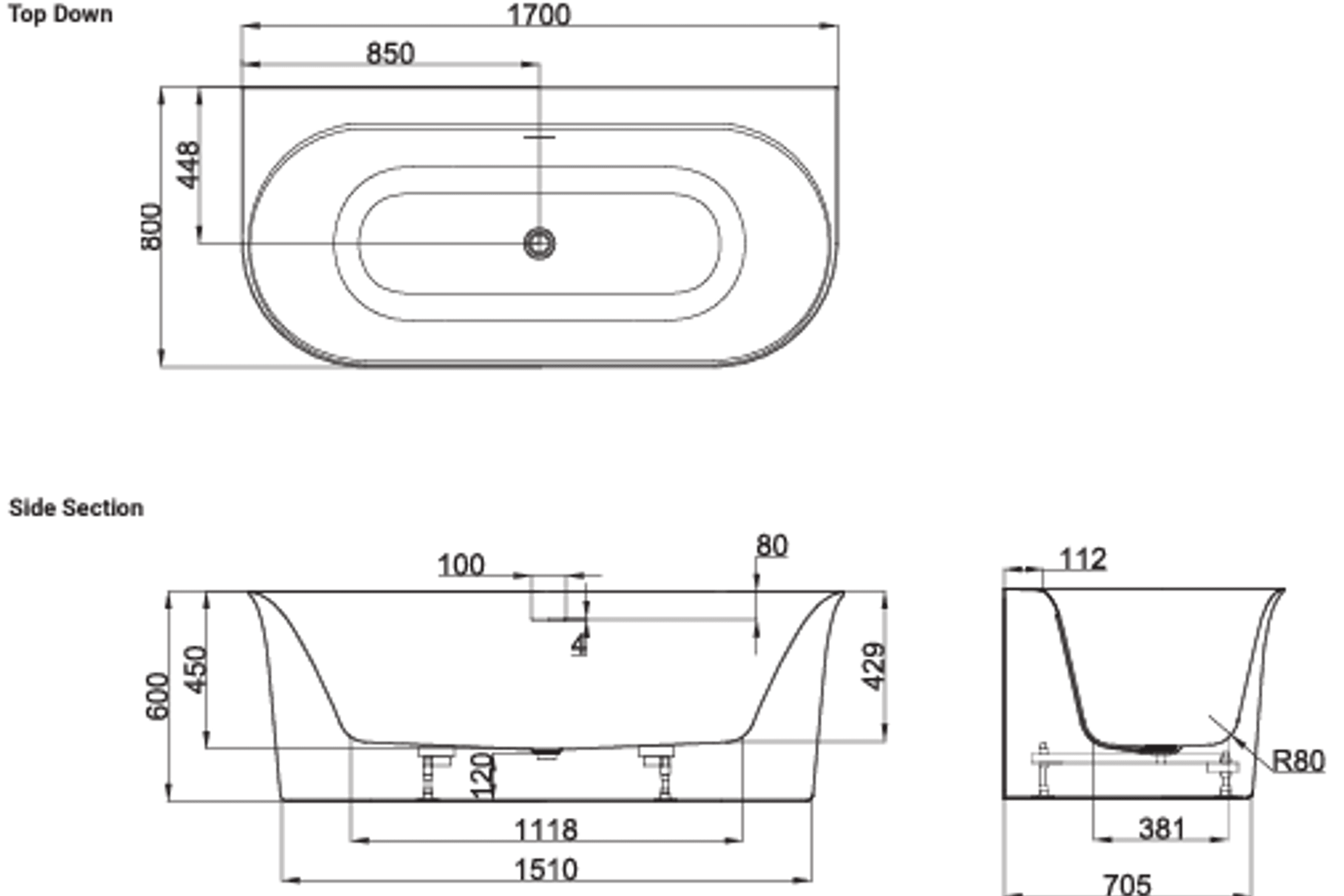Cursa Back-To-Wall Bath