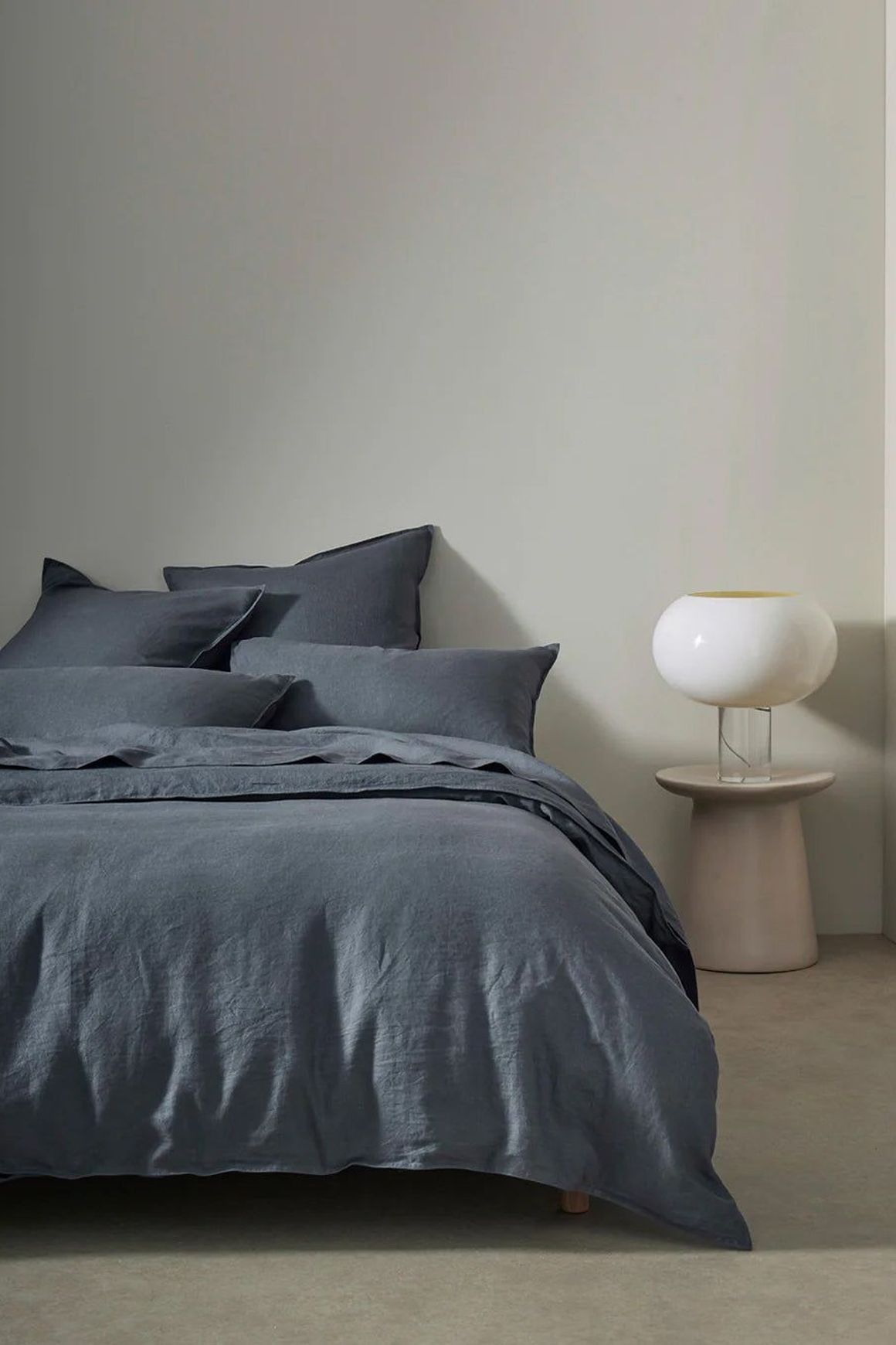 Ravello Linen Fitted Sheet - Denim | Weave Home Bed Linen