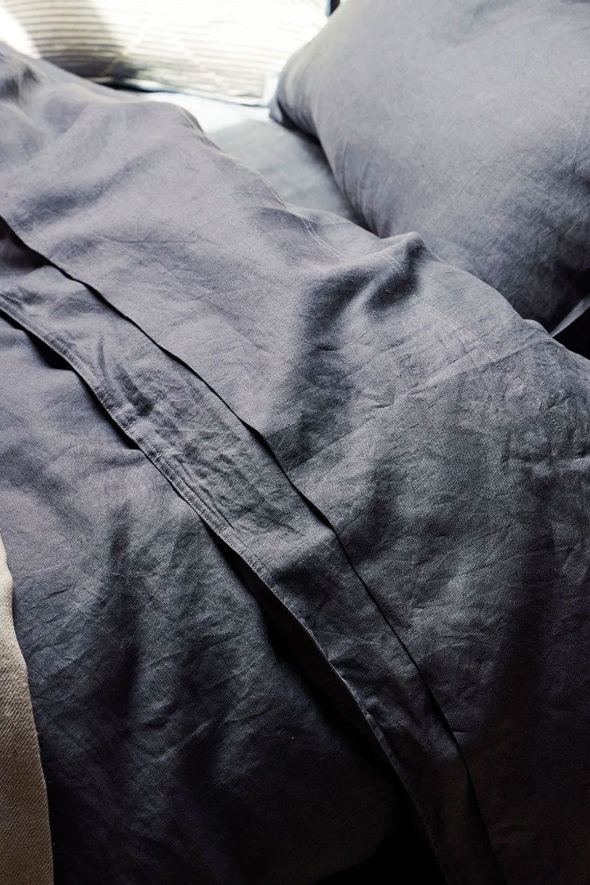 Ravello Linen Flat Sheet - Denim | Weave Home Bed Linen