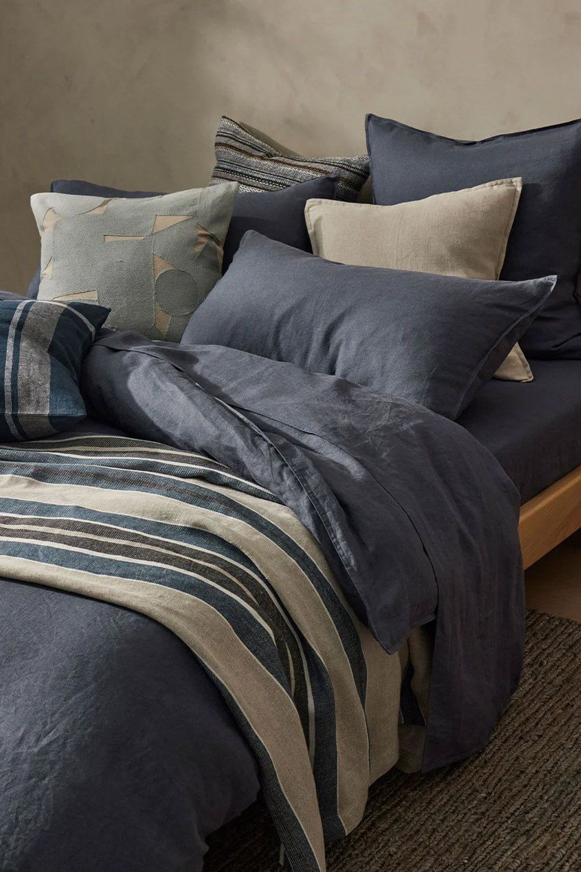 Ravello Linen Flat Sheet - Denim | Weave Home Bed Linen