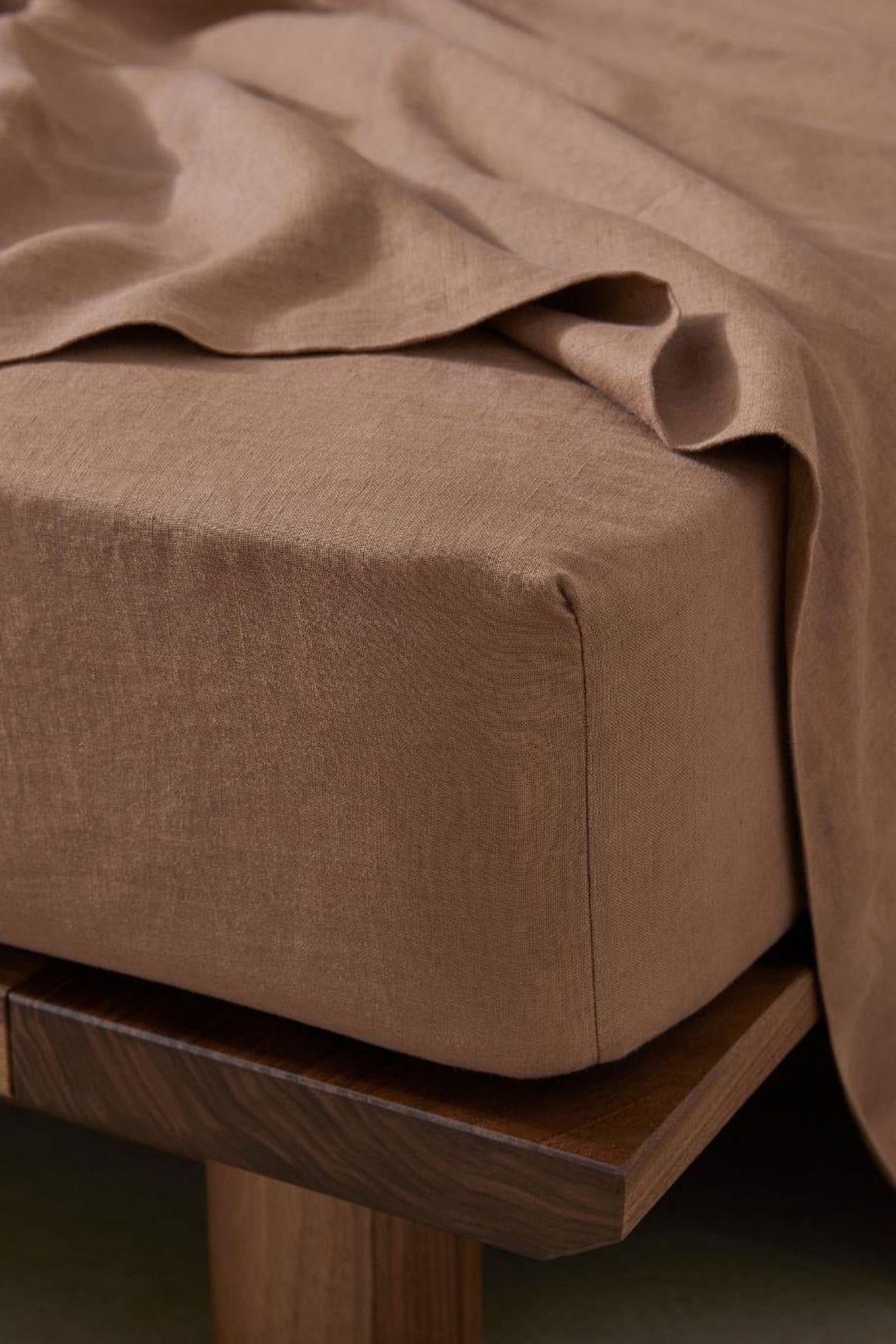 Ravello Linen Fitted Sheet - Biscuit | Weave Home Bed Linen