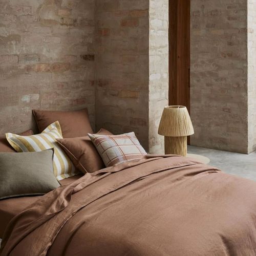 Ravello Linen Fitted Sheet - Biscuit | Weave Home Bed Linen
