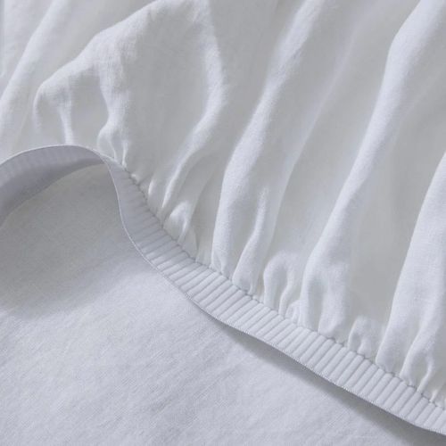 Ravello Linen Fitted Sheet - White | Weave Home Bed Linen