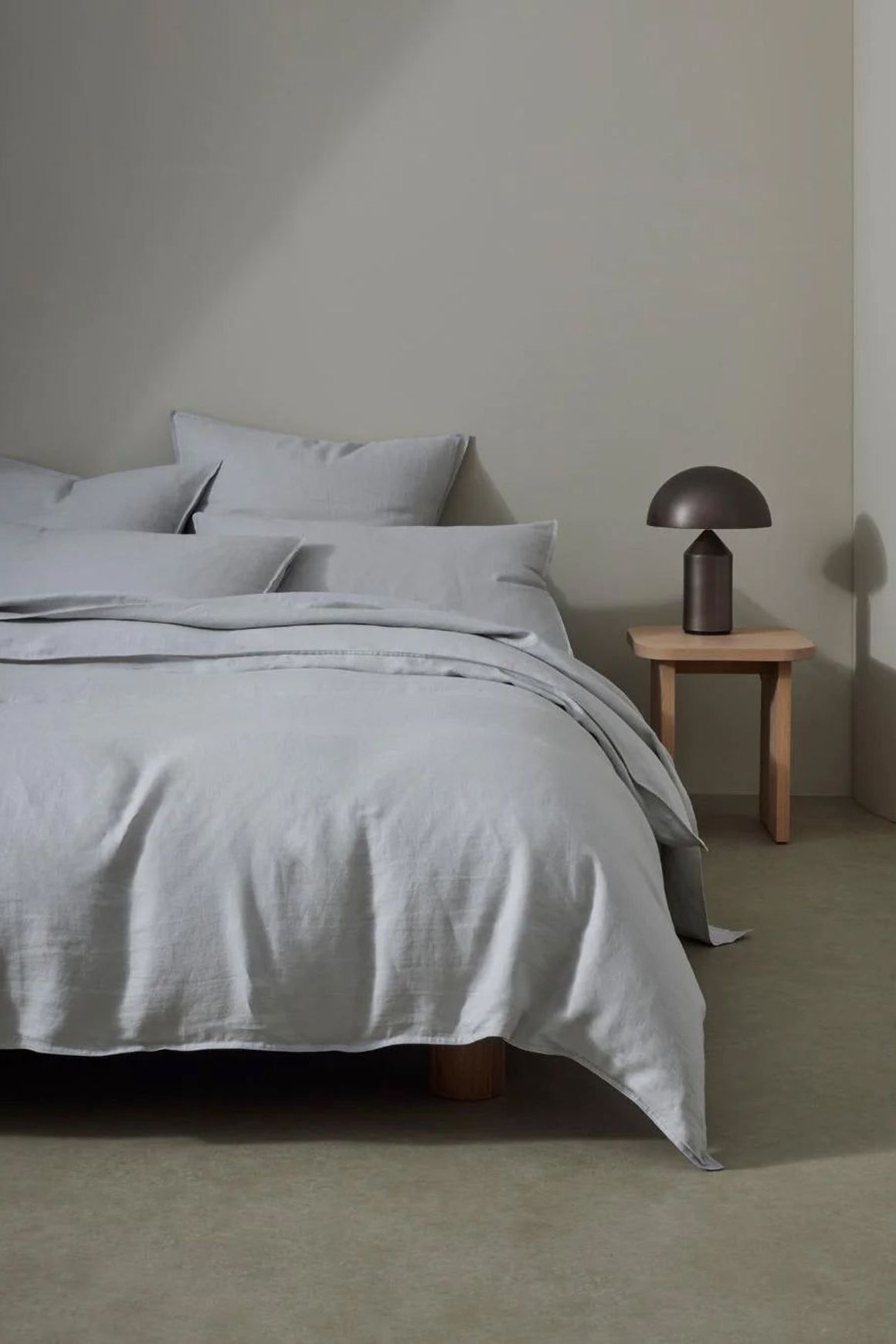 Ravello Linen Flat Sheet - Silver | Weave Home Bed Linen