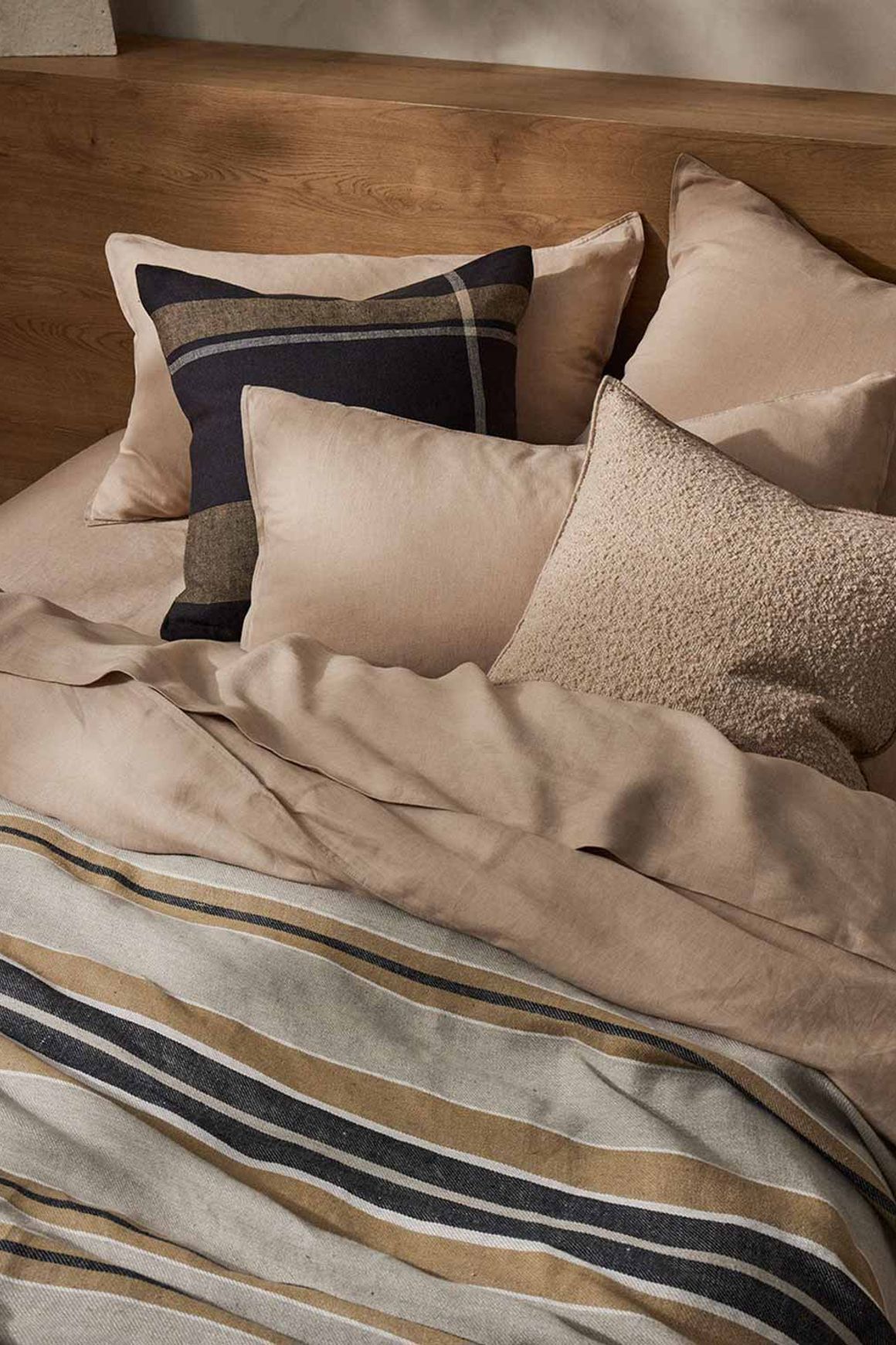 Ravello Linen Fitted Sheet - Shell | Weave Home Bed Linen