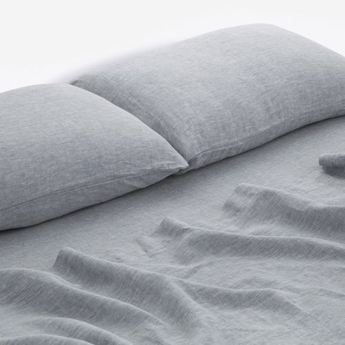 Linen Fitted Sheets Dove Marl King-Single