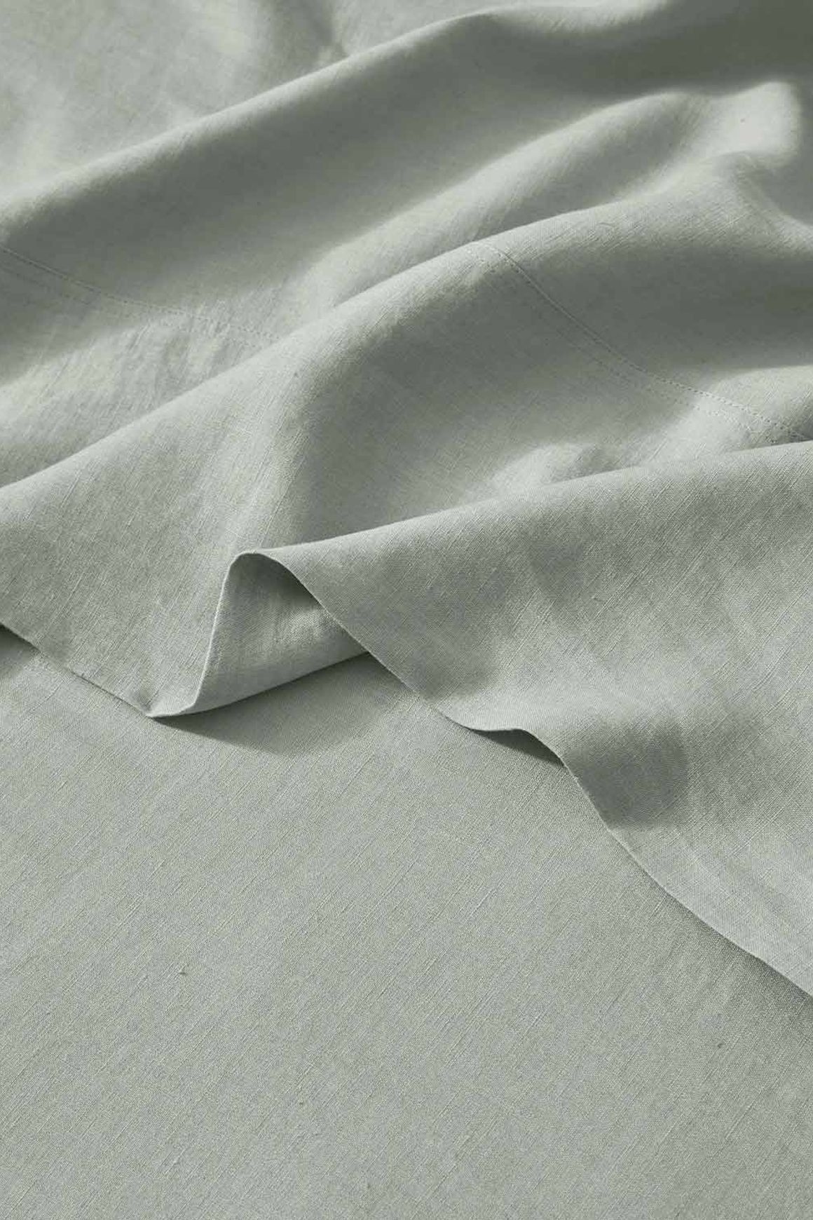 Ravello Linen Fitted Sheet - Sage | Weave Home Bed Linen