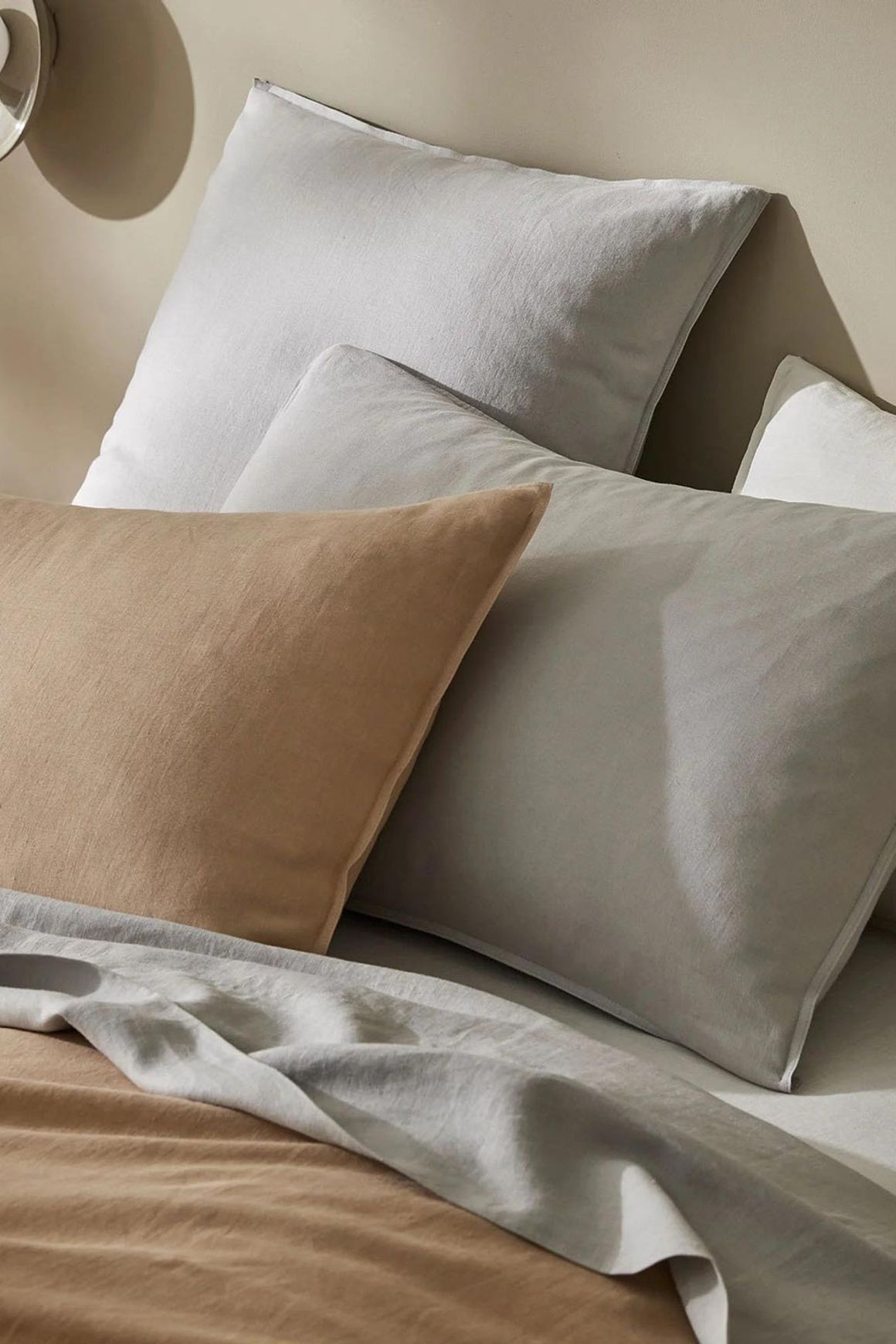 Ravello Linen Fitted Sheet - Silver | Weave Home Bed Linen