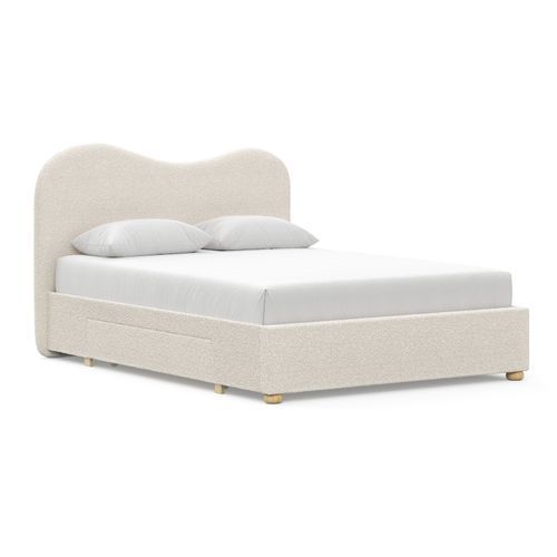 Aira Queen 2 Drawer Storage Bed Frame | Cream Boucle