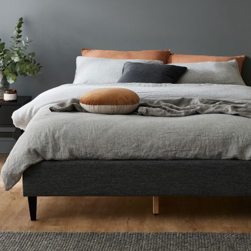 Cannes Queen Upholstered Bed Base | Charcoal