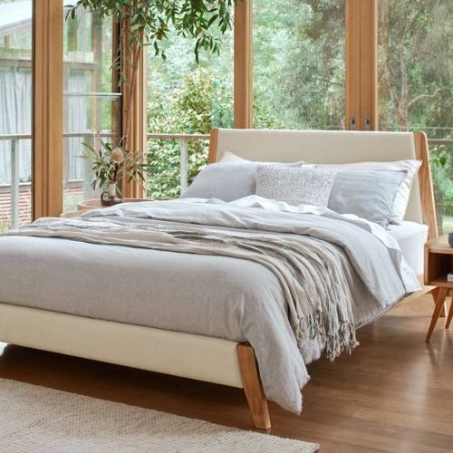 Finn Queen Size Bed Frame | Natural Hardwood