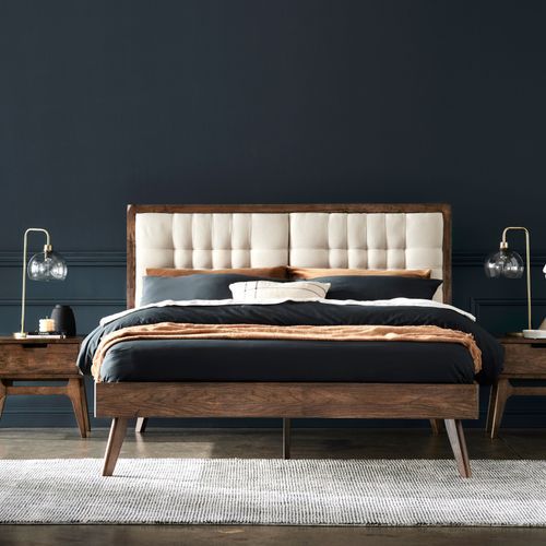 Paris Hardwood Queen Size Bed Frame | Walnut