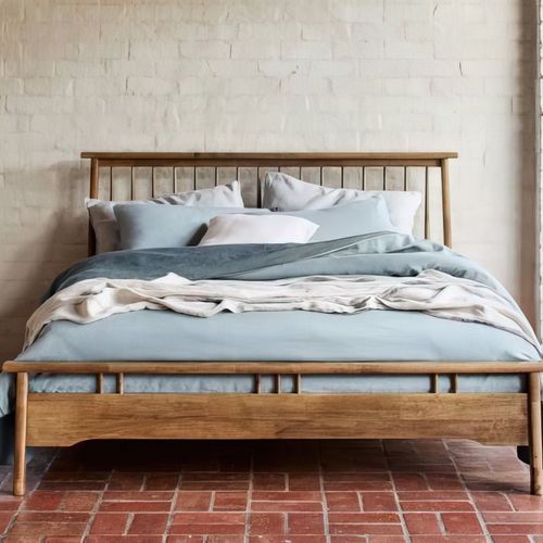 Rome Hardwood Queen Size Bed Frame | Walnut