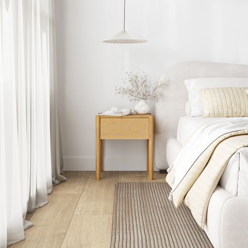 Zyler 1 Drawer Bedside Table | Light Ash