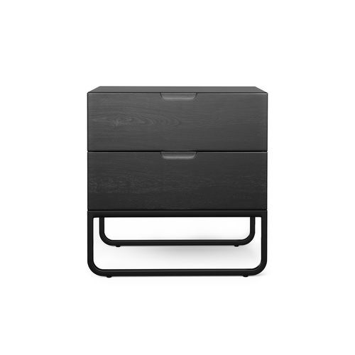 Dante 2 Drawer Bedside Table | Black Oak