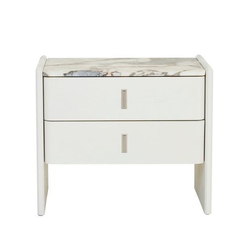 Pearce Marble 2 Drawer Bedside