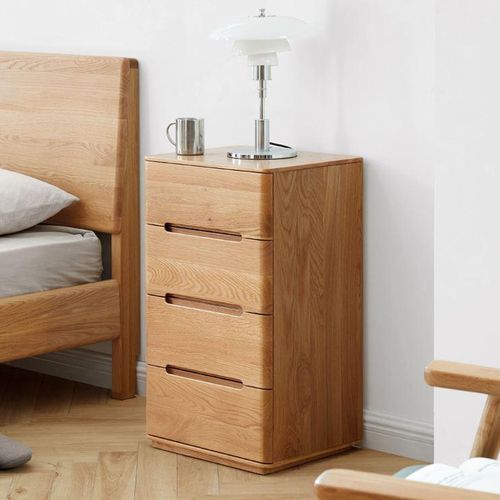 Manchester Natural Solid Oak Tall Bedside Table